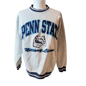 Vintage Penn State Nittany Vintage Gray Blue Sweatshirt Sweat Shirt Size M